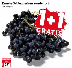 Coop Zwarte Sable druiven zonder pit aanbieding