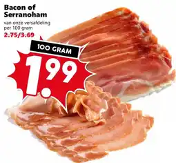 Coop Bacon of Serranoham aanbieding