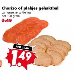 Coop Chorizo of plakjes gehaktbal aanbieding