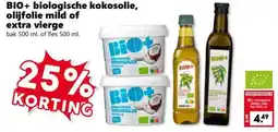 Coop BIO+ biologische kokosolie, olijfolie mild of extra vierge aanbieding