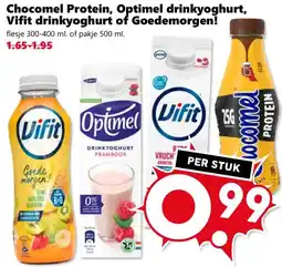 Coop Chocomel Protein, Optimel drinkyoghurt, Vifit drinkyoghurt of Goedemorgen! aanbieding