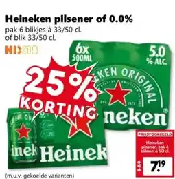 Coop Heineken pilsener of 0.0% aanbieding