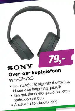EP Sony WH-CH720 over-ear koptelefoon - Zwart aanbieding