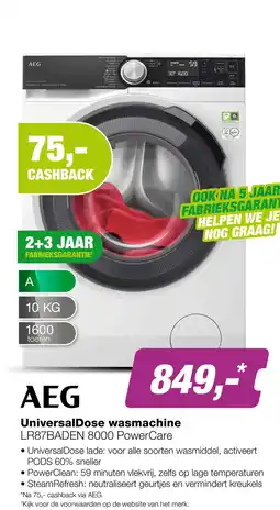 EP AEG LR87BADEN 8000 PowerCare UniversalDose Wasmachine aanbieding