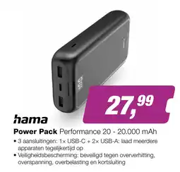 EP Hama Power Pack Performance 20 – 20.000 mAh aanbieding