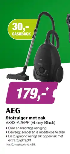 EP AEG VX83-A2EPP Stofzuiger met Zak - Ebony Black aanbieding