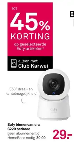 Karwei Eufy binnencamera C220 bedraad aanbieding