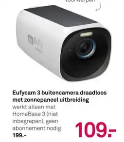 Karwei Eufycam 3 buitencamera draadloos met zonnepaneel uitbreiding aanbieding