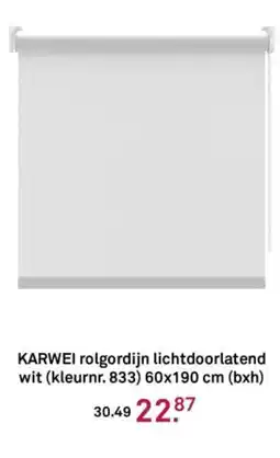 Karwei Karwei rolgordijn lichtdoorlatend wit (kleurnr. 833) 60x190 cm (bxh) aanbieding