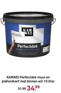 Karwei Karwei perfectdek muur en plafondverf mat binnen wit 10 liter aanbieding
