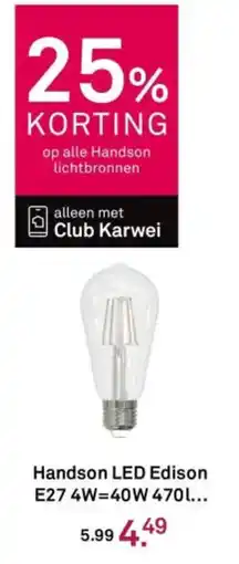 Karwei Handson LED Edison e27 4w=40w 470I aanbieding