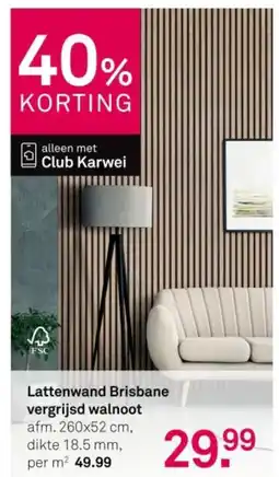 Karwei Lattenwand Brisbane vergrijsd walnoot aanbieding