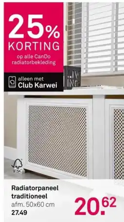Karwei Radiatorpaneel traditioneel aanbieding