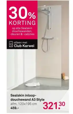 Karwei Sealskin inloop- douchewand A3 Style aanbieding