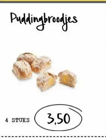 Bakkerij 't Stoepje Puddingbroodjes aanbieding