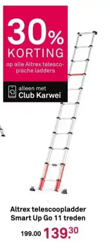 Karwei Altrex telescoopladder Smart Up Go 11 treden aanbieding