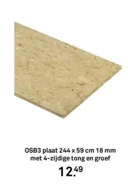 Karwei OSB3 plaat 244 x 59 cm 18 mm met 4-zijdige tong en groef aanbieding