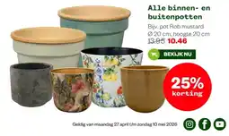 Welkoop Alle binnen en buitenpotten aanbieding