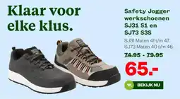 Welkoop Safety Jogger werkschoenen SJ31 S1 en SJ73 S3S aanbieding