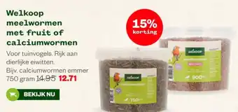 Welkoop Welkoop meelwormen met fruit of calciumwormen aanbieding