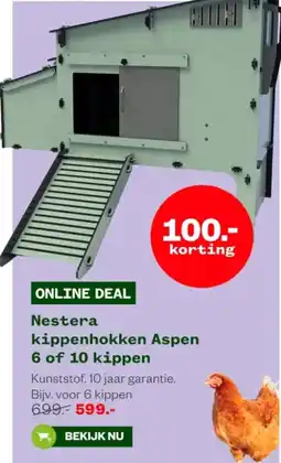 Welkoop Nestera kippenhokken Aspen 6 of 10 kippen aanbieding