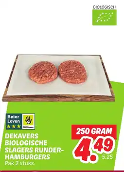 Dekamarkt Dekavers biologisch slagers runderhamburgers aanbieding