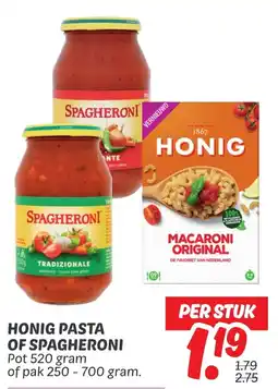 Dekamarkt Honig pasta of spagheroni aanbieding