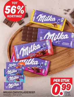 Dekamarkt Milka chocoladereep aanbieding