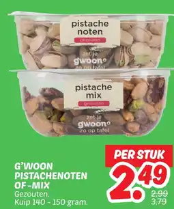 Dekamarkt G'woon pistachenoten of mix aanbieding