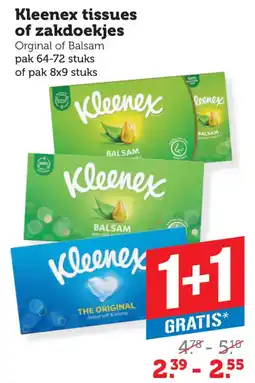 Coop Kleenex Tissues of zakdoekjes aanbieding