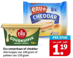 Hoogvliet Eru smeerkaas of cheddar aanbieding