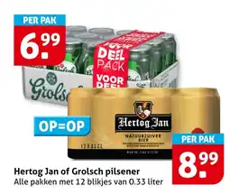 Hoogvliet Hertog Jan of Grolsch pilsener aanbieding