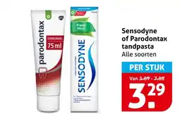 Hoogvliet Sensodyne of Parodontax tandpasta aanbieding