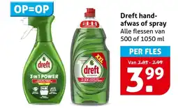 Hoogvliet Dreft hand afwas of spray aanbieding