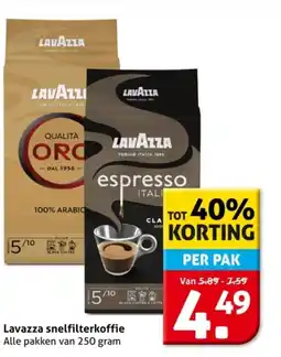 Hoogvliet Lavazza snelfilterkoffie aanbieding
