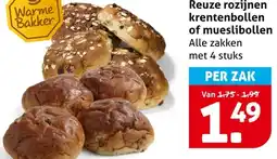 Hoogvliet Reuze rozijnen krentenbollen of mueslibollen aanbieding