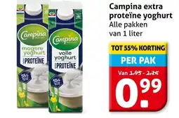 Hoogvliet Campina extra proteïne yoghurt aanbieding
