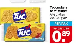 Hoogvliet Tuc crackers of minibites aanbieding