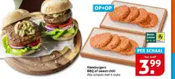 Hoogvliet Hamburgers BBQ of sweet chili aanbieding