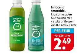 Hoogvliet Innocent smoothie, kids of sappen aanbieding
