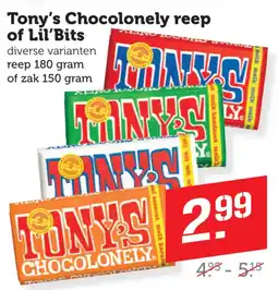 Coop Tony's Chocolonely reep of Lil'Bits aanbieding