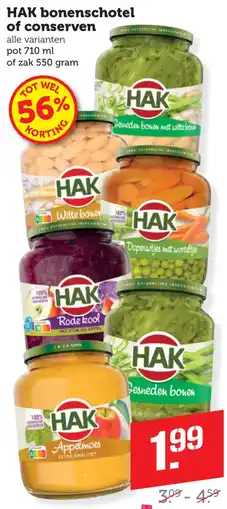 Coop HAK bonenschotel of conserven aanbieding