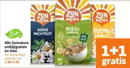 Albert Heijn Alle Zonnatura ontbijtgranen en thee aanbieding