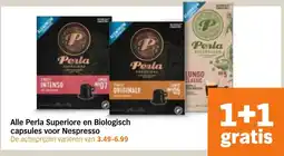 Albert Heijn Alle Perla Superiore en Biologisch capsules voor Nespresso aanbieding