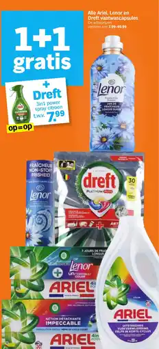 Albert Heijn Alle Ariel, Lenor en Dreft vaatwascapsules aanbieding