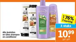 Albert Heijn Alle Andrélon en Gliss shampoo en conditioner aanbieding
