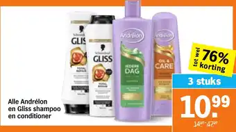 Alle Andrélon en Gliss shampoo en conditioner