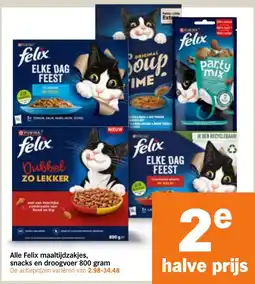 Albert Heijn Alle Felix maaltijdzakjes, snacks en droogvoer aanbieding