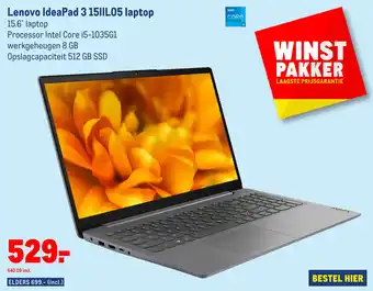 Makro Lenovo IdeaPad 3 15||L05 laptop 15.6" laptop aanbieding