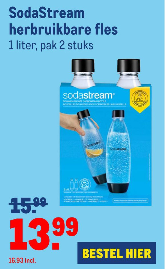 SodaStream herbruikbare fles aanbieding bij Makro